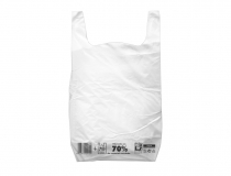 Bolsa camiseta reciclada 70% Blanca 42x53