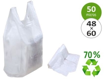 Bolsa camiseta reciclada 70% Blanca