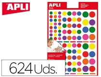 Gomets Apli autoadhesivo circulo multicolor blister