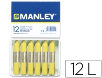 Lapices cera Manley unicolor amarillo claro