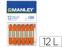 Lapices cera Manley unicolor naranja n.6