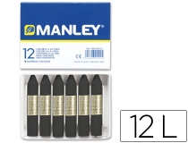 Lapices cera Manley unicolor negro n.30