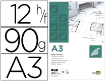 Papel dibujo Liderpapel A3 297x420mm 90g  PV12