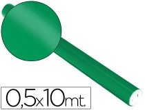 Papel metalizado verde rollo