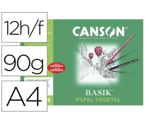 Hojas de papel vegetal A4 Canson, Minipack 12 hjs, 95 grs