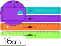 Regla m+r 16 cm plastico graduada