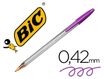 Boligrafo Bic cristal fun morado punta