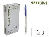 Boligrafo Greening azul retractil GN02 