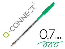 Boligrafo transparente Q-connect verde medio