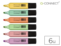 Rotulador Q-connect fluorescente pastel punta biselada