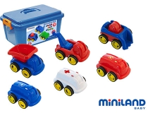 Juego didactico Miniland con 10 vehiculos