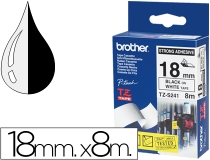 Cinta Brother TZES241 blanco-negro 18mm