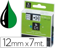 Cinta Dymo 1000 negro-verde 12mm