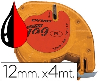 Cinta Dymo 12mmx4mt -negro rojo para