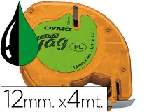 Cinta Dymo 12mmx4mt -negro verde