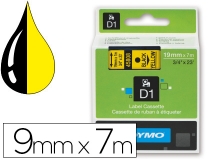 Cinta Dymo negro amarillo 9mm