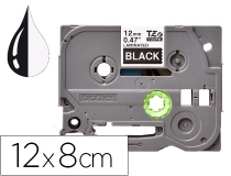 Cinta Q-connect tze-335 negro-blanco 12mm