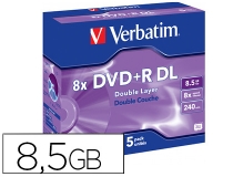 Dvd+r Verbatim doble capa capacidad 8.5gb