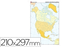 Mapa mudo color Din A4 america
