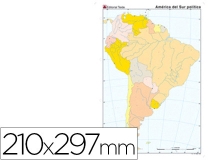 Mapa mudo color Din A4 america