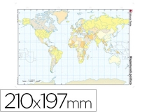 Mapa mudo color Din A4 planisferio