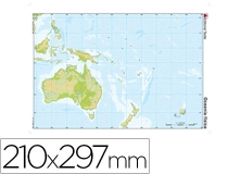 Mapa mudo color Din A4 oceania