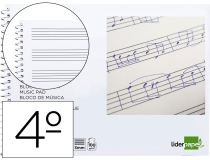 Bloc musica Liderpapel pentagrama 3mm cuarto  BM03