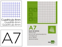 Bloc notas Liderpapel cuadro 4mm A7  BN09