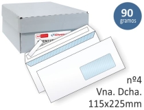 Sobres americanos ventana derecha 115x225mm autoadhesivos,  Liderpapel SB07