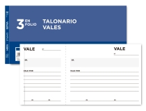 Talonario Liderpapel vales tres en folio  T104