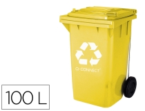 Papelera contenedor Q-connect plastico amarillo para