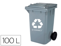 Papelera contenedor Q-connect plastico gris para