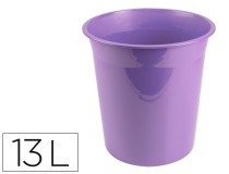 Papelera plastico Liderpapel lavanda