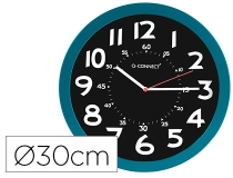 Reloj Q-connect de pared plastico oficina