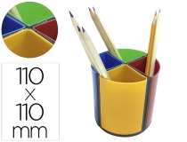 Cubilete portalapices q-connect plastico redondo