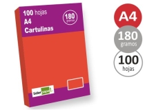 Cartulina Liderpapel A4 180g m2 rojo  CT12