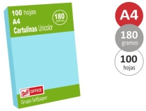 Cartulina Liderpapel A4 180g m2 azul  CT07