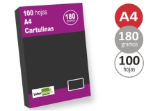 Cartulina Liderpapel A4 180g m2 negro  CT11