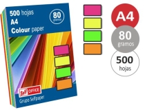 Papel color Liderpapel A4 75gr neon  PC23