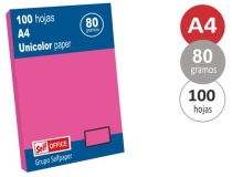 Papel color Liderpapel A4 80gr fucsia  PC56