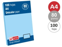 Papel color Liderpapel A4 80gr celeste  PC59