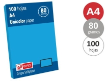 Papel color Liderpapel A4 80gr azul  PC60