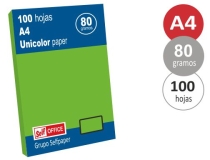 Papel color Liderpapel A4 80gr verde  PC61