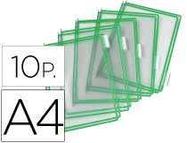Compra Marco porta anuncios durable magnetico din a4 dorso adhesivo  removible color verde pack de 2 unidades