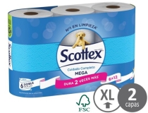 Papel higienico Scottex megarrollo doble 