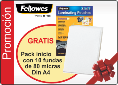 Un  Pack Inicio con 10 fundas para plastificar de regalo